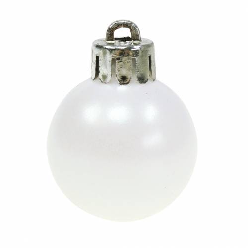 Article Décoration de sapin de Noël Boule de Noël blanche 3cm 14pcs