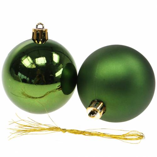 Floristik24 Décorations pour sapin de Noël Boule de Noël verte Ø6cm 12pcs