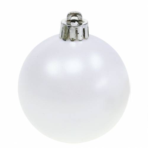 Article Décoration de sapin de Noël Boule de Noël blanche Ø6cm 12pcs