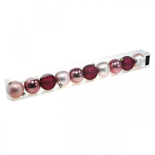 Floristik24 Boules de Noël, décorations de Noël, pendentifs arbre rose / rose / rose Ø5.5cm plastique 10pcs