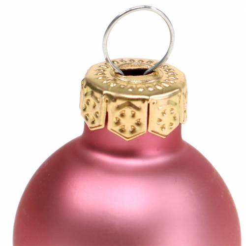 Article Mini boules de Noël mates/brillantes assorties Ø2,5cm 24 pcs différentes couleurs