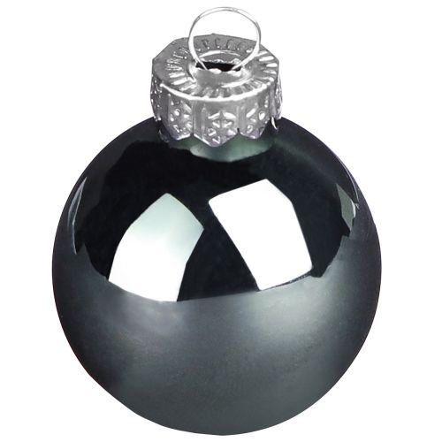 Article Boules de Noël boules d&#39;arbre en verre vert gris 4cm 24 pcs