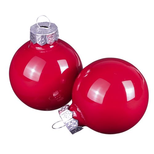 Boules de Noël boules d&#39;arbre en verre en rouge Ø4cm 24 pcs