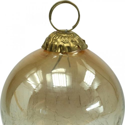 Floristik24 Boules de Noël boules de sapin de Noël en verre clair, marron Ø8cm 4pcs