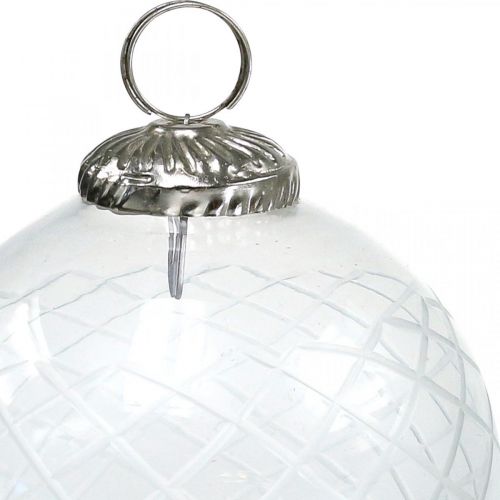 Article Boules de Noël verre clair boules de sapin de Noël Ø10cm 3pcs