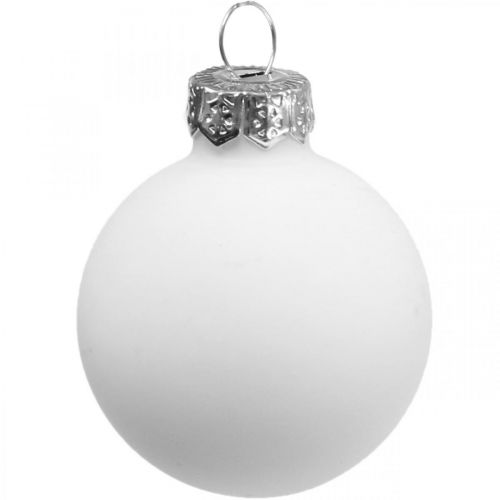 Article Boules de Noël en verre boule en verre blanc mat/brillant Ø4cm 60p