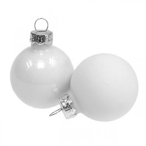 Floristik24 Boules de Noël en verre boule en verre blanc mat/brillant Ø4cm 60p