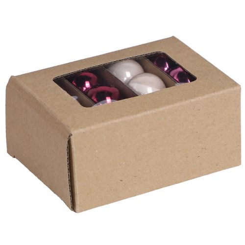 Article Boules de Noël en verre mini baies beige rose Ø3cm 22 pcs