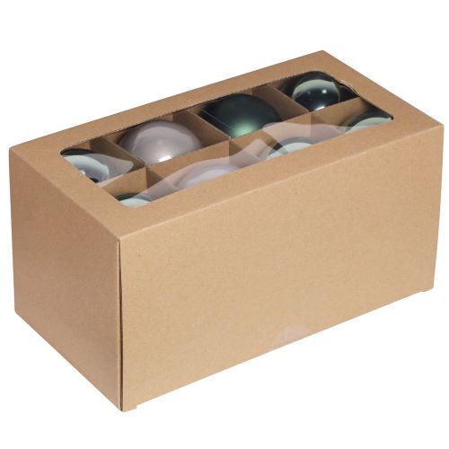Article Boules de Noël boules de verre gris vert Ø7,5cm 12 pcs