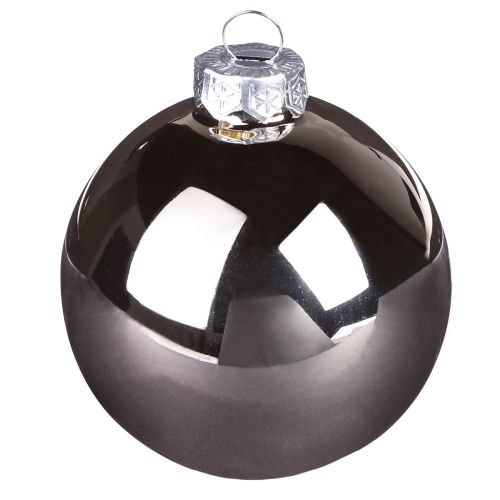 Article Boules de Noël boules en verre abricot argenté Ø6cm 24 pcs