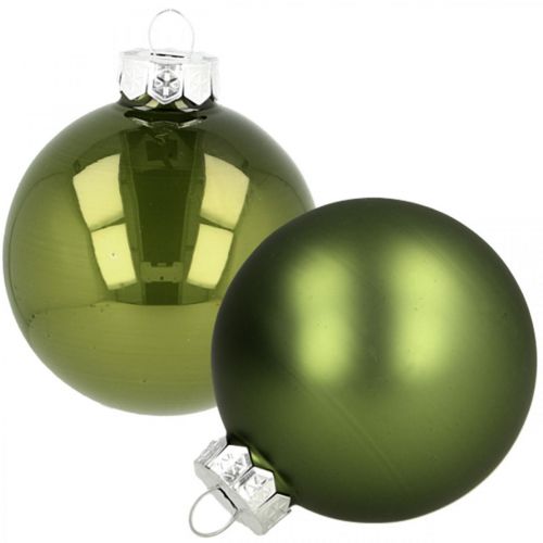 Floristik24 Boules de Noël en verre mélange vert Ø6cm 24 pcs