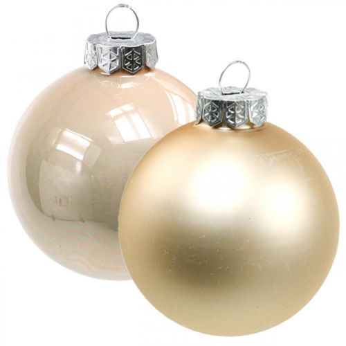 Floristik24 Boules de Noël en verre Ø4cm rose, crème mix H4,5cm 24p