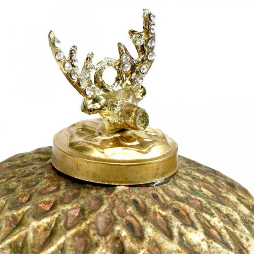 Floristik24 Boules de Noël rennes décorations de sapin vintage or Ø12cm 2pcs
