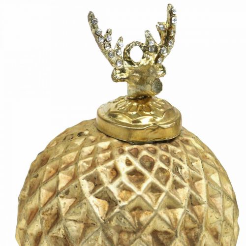 Floristik24 Boules de Noël rennes décorations de sapin de Noël or vintage Ø7cm 4pcs