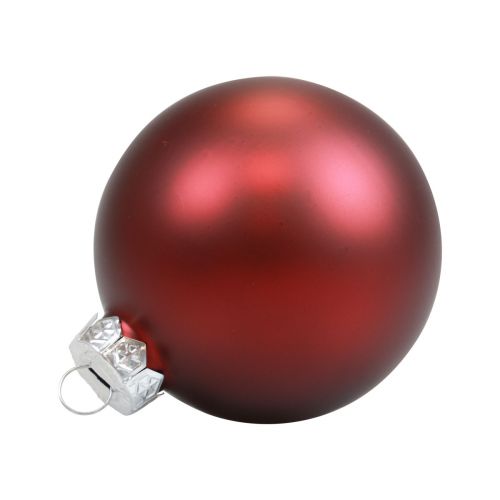 Article Boules de Noël boules de sapin de Noël en verre Bordeaux Ø7,5cm 14pcs