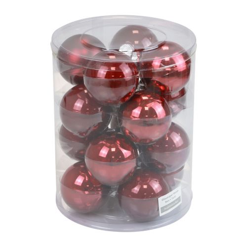 Article Boules de Noël boules de sapin de Noël en verre Bordeaux Ø7,5cm 14pcs