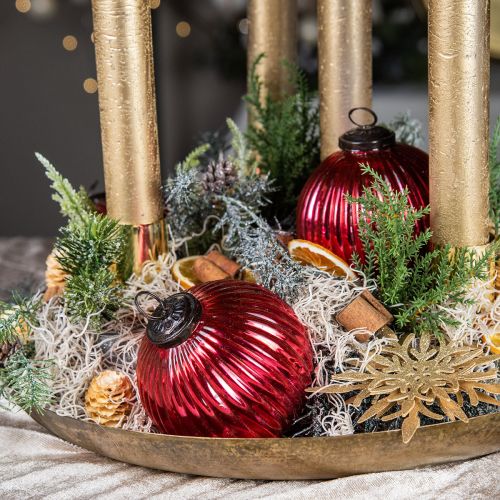 Floristik24 Boules de Noël en verre Boules de sapin de Noël rouge Ø10cm 4pcs