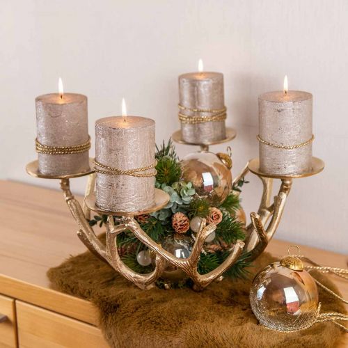Floristik24 Boules de Noël en verre Boules de sapin de Noël clair, marron Ø10cm 3pcs