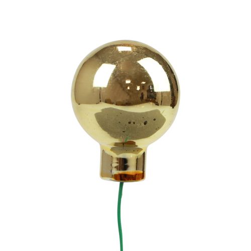 Floristik24 Boules de Noël sur fil de verre miroir baies doré 2,5cm 140 pcs