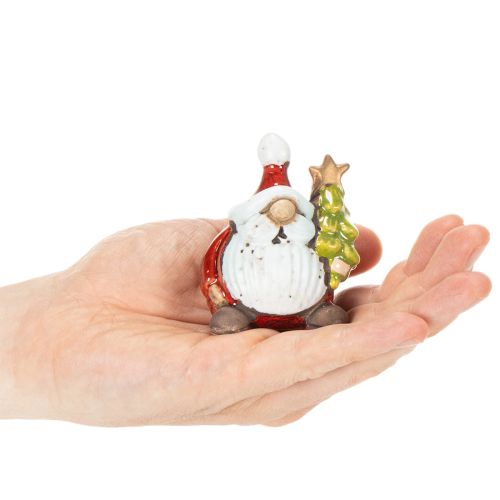 Figurine de Père Noël avec décoration de sapin de Noël, 7 cm, lot de 2 | Floristik24.be