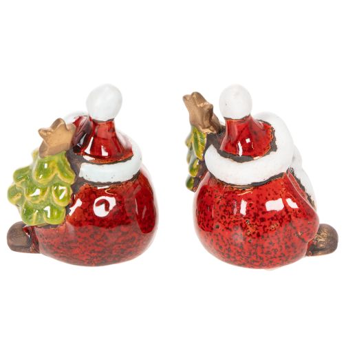 Figurine de Père Noël avec décoration de sapin de Noël, 7 cm, lot de 2 | Floristik24.be