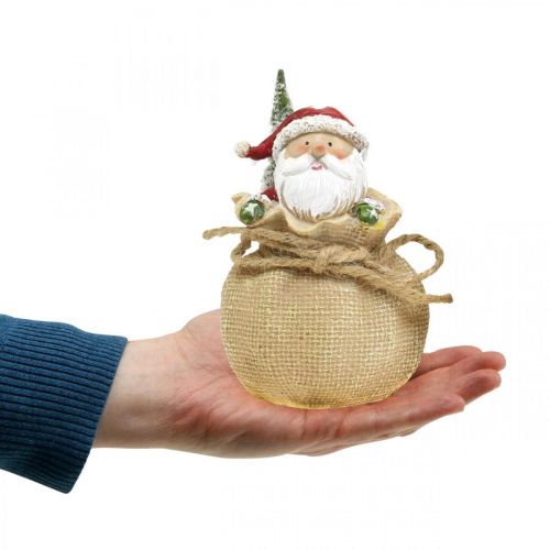 Article Figurine décorative Père Noël dans un sac Décoration de Noël Ø8cm/H13cm 2 pièces