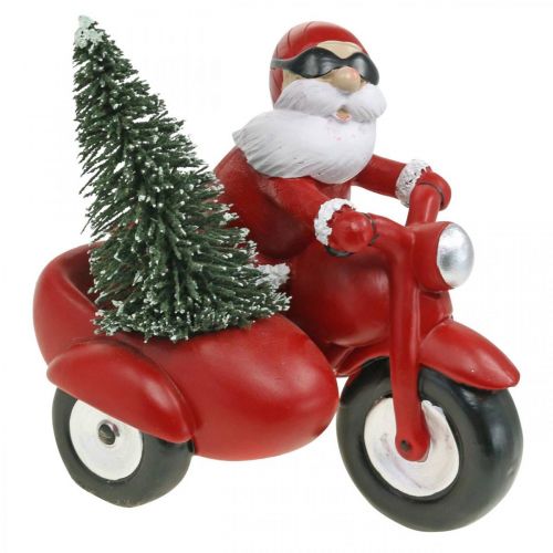 Floristik24 Figurine décorative Père Noël à moto avec sapin 19,5×13×16cm