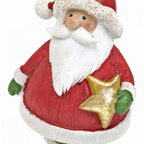Floristik24 Figurine décorative Père Noël avec étoile / sac H13cm 2pcs