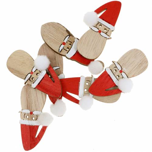 Floristik24 Décoration à parsemer Tête de Père Noël bois 4,5cm 36p