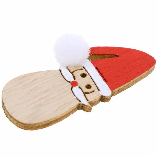 Floristik24 Décoration à parsemer Tête de Père Noël bois 4,5cm 36p