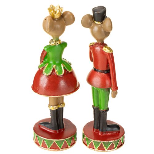 Article Figurines de décoration de Noël en forme de souris 14,5 cm rouge-vert 2 pièces