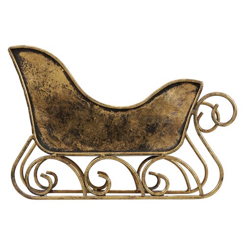 Floristik24 Traîneau de Noël traîneau décoratif en métal doré 30×12×20cm