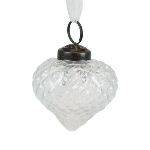 Article Décorations de Noël décoration en verre oignon diamant clair Ø5,5cm 9 pcs