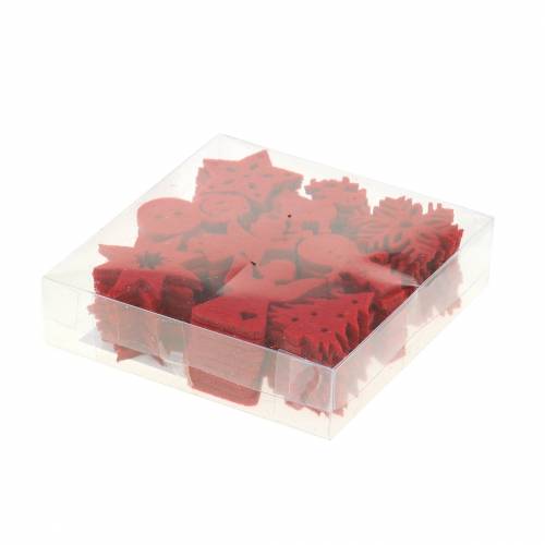 Floristik24 Assortiment de Noël feutre rouge 72 pcs