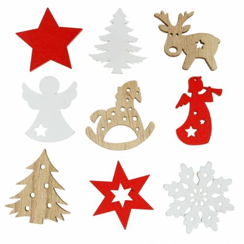 Floristik24 Décoration à contrôler assortiment de Noël bois 72pcs