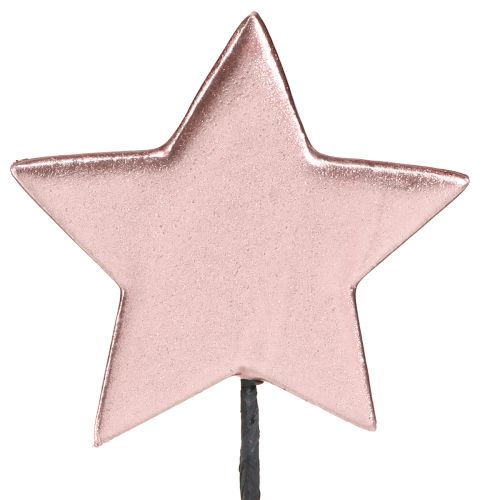 Poinsettias sur bâton rose Ø7cm – 2e choix – 24 pcs