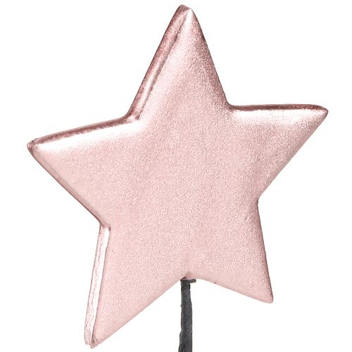 Article Poinsettias sur bâton rose Ø7cm – 2e choix – 24 pcs
