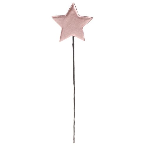 Article Poinsettias sur bâton rose Ø7cm – 2e choix – 24 pcs