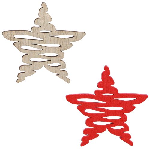 Floristik24 Poinsettias à disperser rouge, bois naturel 4cm 72 pcs