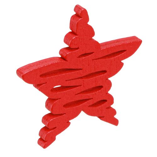 Article Poinsettias à disperser rouge, bois naturel 4cm 72 pcs