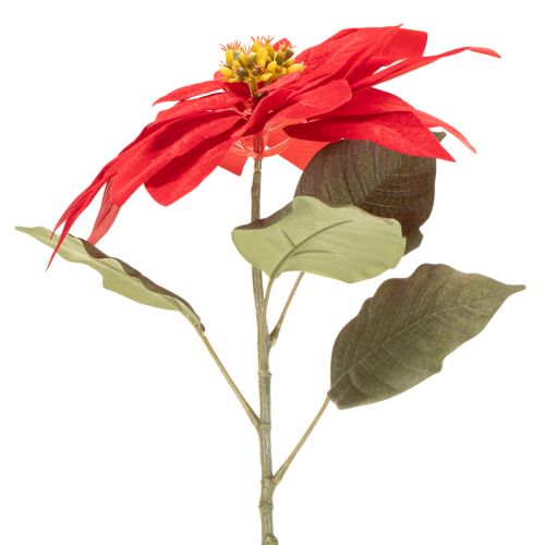 Poinsettia artificiel rouge à tige unique, décoration 82 cm | Floristik24.be