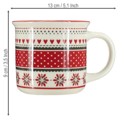 Article Mug de Noël en céramique rouge et blanc Ø10cm H9cm