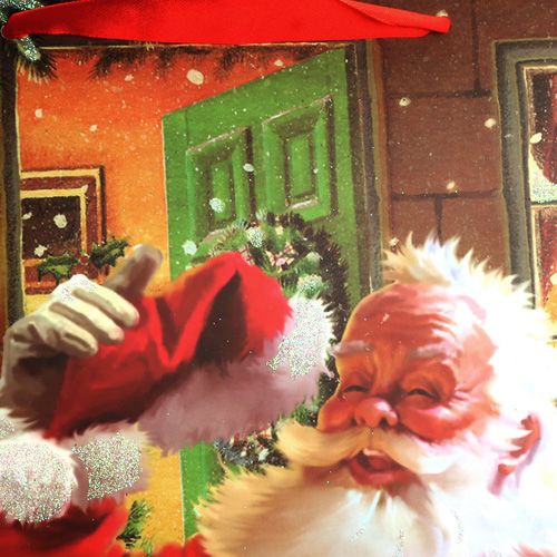 Article Sac de Noël avec le Père Noël 32cm x26cm x10cm