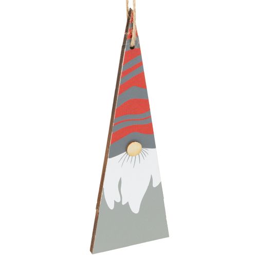 Floristik24 Nains de Noël en bois à suspendre gris rouge 15/19,5 cm 8 pièces