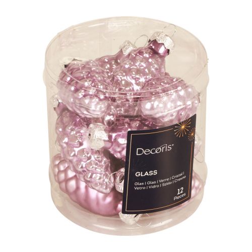 Floristik24 Cône de Noël en verre Cône de verre violet Noël 6.5cm 10p