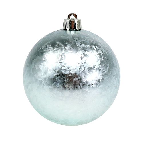 Floristik24 Boule de Noël plastique Ø8cm bleu glace 3pcs