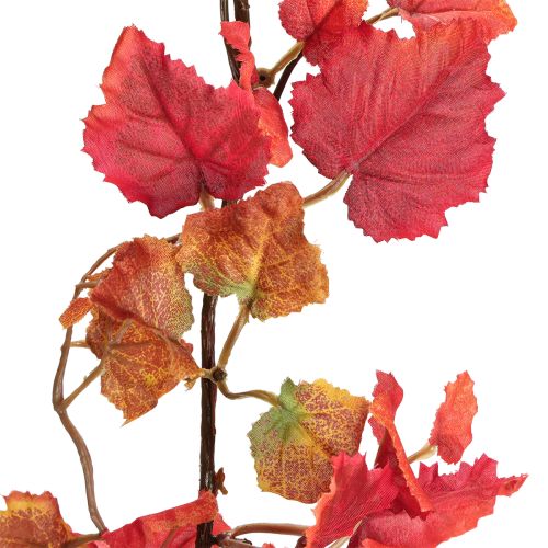 Article Guirlande de feuilles de vigne artificielles décoration d&#39;automne rouge 200 cm