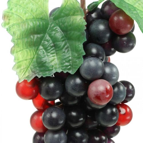 Article Décoration de fenêtre de fruits artificiels noirs de raisin décoratif 22cm