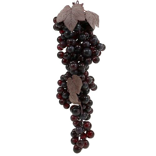 Floristik24 Grappe de raisin rouge foncé 44cm artificiel