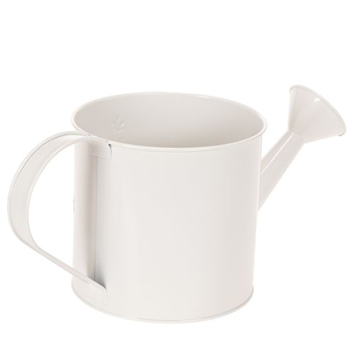 Arrosoir en métal blanc à motif floral, 13,5 cm, pot décoratif | Floristik24.be